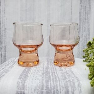 Whiskey Shot Glasses Rose Gold Coral Set Of 2 Mini Goblets